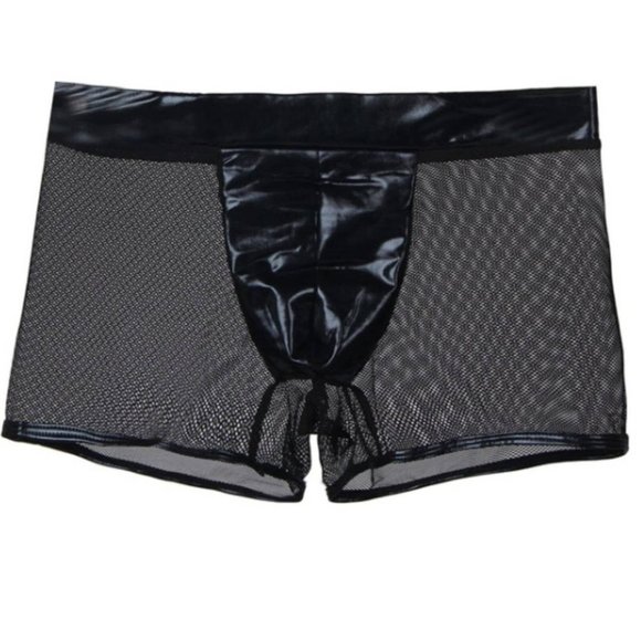 🍑Gay Pride Costume Festival Parade Black Mesh Sexy faux leather US SMALL(28-30) - Picture 2 of 5